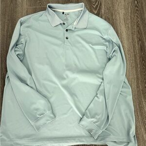 adidas Light Blue Long Sleeve Polo
